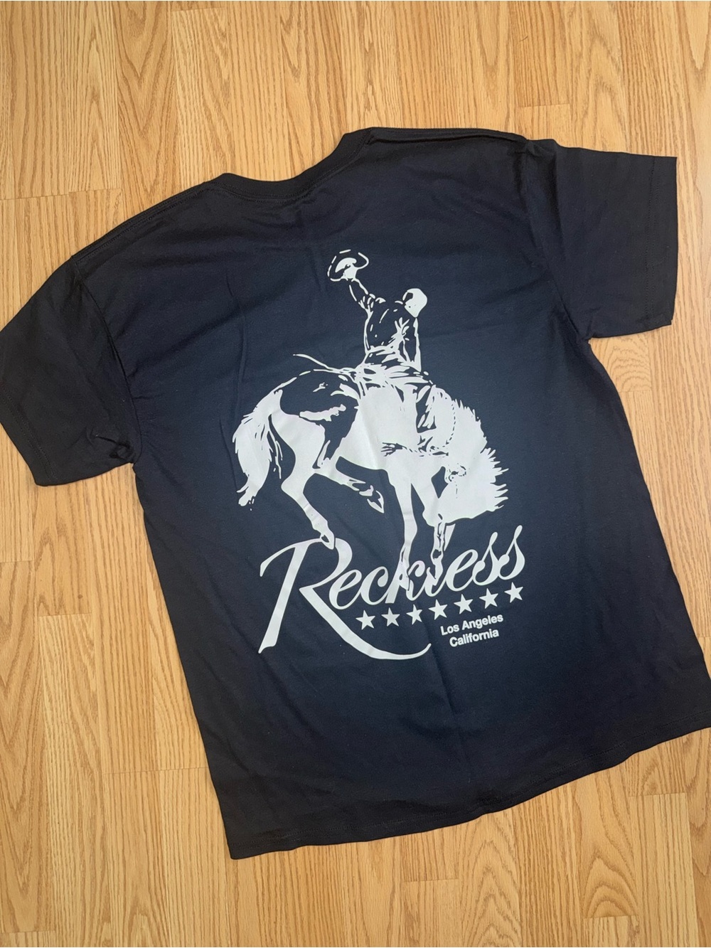 Reckless Los Angeles Rodeo Cowboy Graphic Tee Black Large NWT